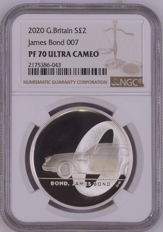 2020 Lot of 5 Silver Bond, James Bond 2 Pounds Proof NGC PF 70 ULTRA CAMEO Box & COA (ASW=5.0127 oz. - Image 7 of 10