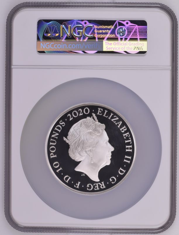 2020 Silver 10 Pounds (5 oz.) James Bond Proof NGC PF 70 ULTRA CAMEO #2114827-011 Box & COA - Image 2 of 2