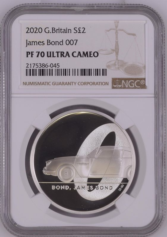 2020 Lot of 5 Silver Bond, James Bond 2 Pounds Proof NGC PF 70 ULTRA CAMEO Box & COA (ASW=5.0127 oz. - Image 9 of 10