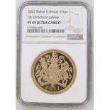 2022 Gold 5 Pounds (5 Sovereigns) Platinum Jubilee Piedfort Proof NGC PF 69 ULTRA CAMEO #6135056-002