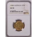 1908 S Gold Sovereign NGC AU 58 #2116718-006 (AGW=0.2355 oz.)