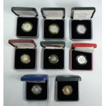 1986-2005 Lot of 8 Silver 2 Pounds Proof Box & COA (ASW=5.5845 oz.)