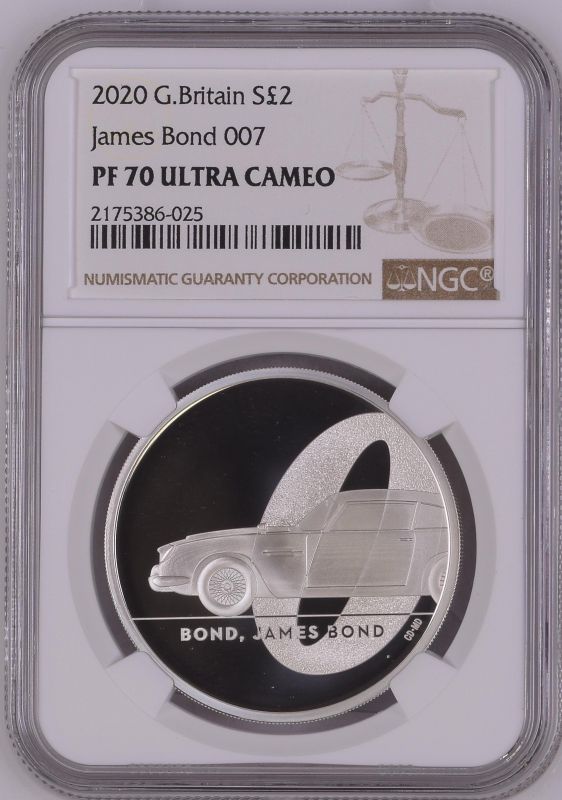 2020 Lot of 5 Silver Bond, James Bond 2 Pounds Proof NGC PF 70 ULTRA CAMEO Box & COA (ASW=5.0127 oz. - Image 7 of 10