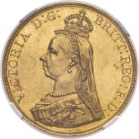 1887 Gold 5 Pounds (5 Sovereigns) NGC MS 60 #6614516-007 (AGW=1.1777 oz.)