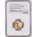 2012 Gold Sovereign Diamond Jubilee Proof NGC PF 69 ULTRA CAMEO #6295741-005 (AGW=0.2355 oz.)