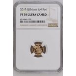 2019 Gold 1/4 Sovereign Proof NGC PF 70 ULTRA CAMEO #6318065-005 (AGW=0.0590 oz.)