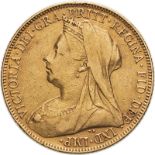 1899 Gold Sovereign (AGW=0.2355 oz.)