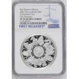 2021 Silver 5 Pounds (2 oz.) The Queen's Beasts 2021 Proof NGC PF 70 ULTRA CAMEO #2118158-001 Box &