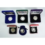 1993-2006 Lot of 6 Silver 5 Pounds (Crown) Proof Box & COA (ASW=6.7278 oz.)