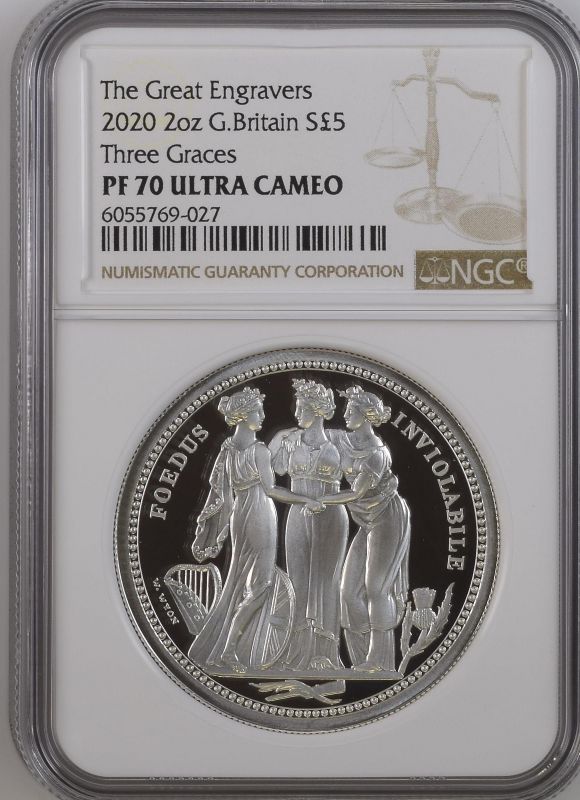 2020 Lot of 4 Silver Three Graces 5 Pounds Proof NGC PF 70 ULTRA CAMEO Box & COA (ASW=8.0203 oz.) - Image 7 of 8