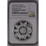 2021 Silver 5 Pounds (2 oz.) The Queen's Beasts 2021 Proof NGC PF 69 ULTRA CAMEO #6319605-001 Box &