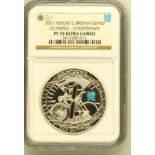 2011 Silver 5 Pounds London 2012 Olympics - 1 Year Countdown Proof Piedfort NGC PF 70 ULTRA CAMEO #3