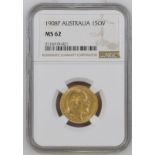 1908 P Gold Sovereign NGC MS 62 #2116719-021 (AGW=0.2355 oz.)