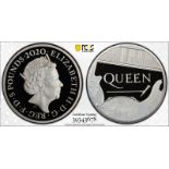 2020 Silver 5 Pounds Queen (Band) (2 oz.) Proof PCGS PR70 DCAM #39343678 Box & COA