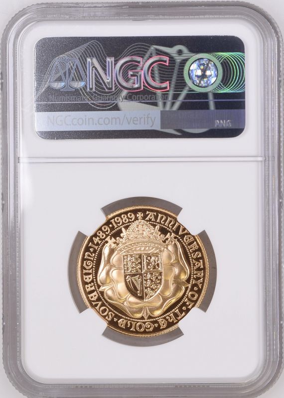 1989 Gold 2 Pounds (Double Sovereign) 500th Anniversary Proof NGC PF 69 ULTRA CAMEO #6295741-002 (AG - Image 2 of 2