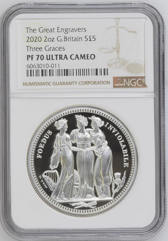 2020 Lot of 3 Silver Three Graces 5 Pounds Proof NGC-graded Box & COA (ASW=6.0152 oz.) - Image 3 of 6