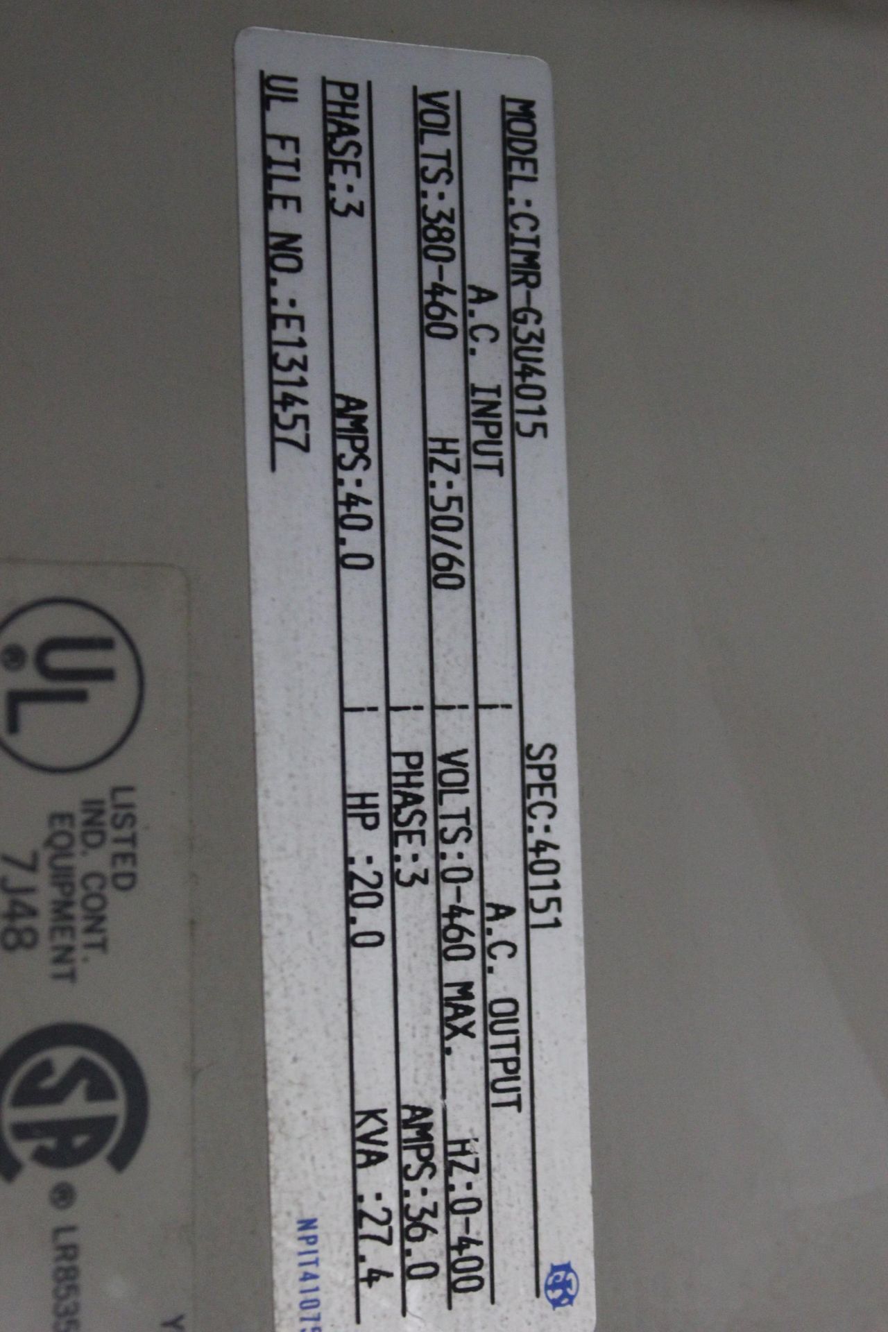 YASKAWA ADJUSTABLE FREQUENCY AC DRIVE - Image 4 of 4