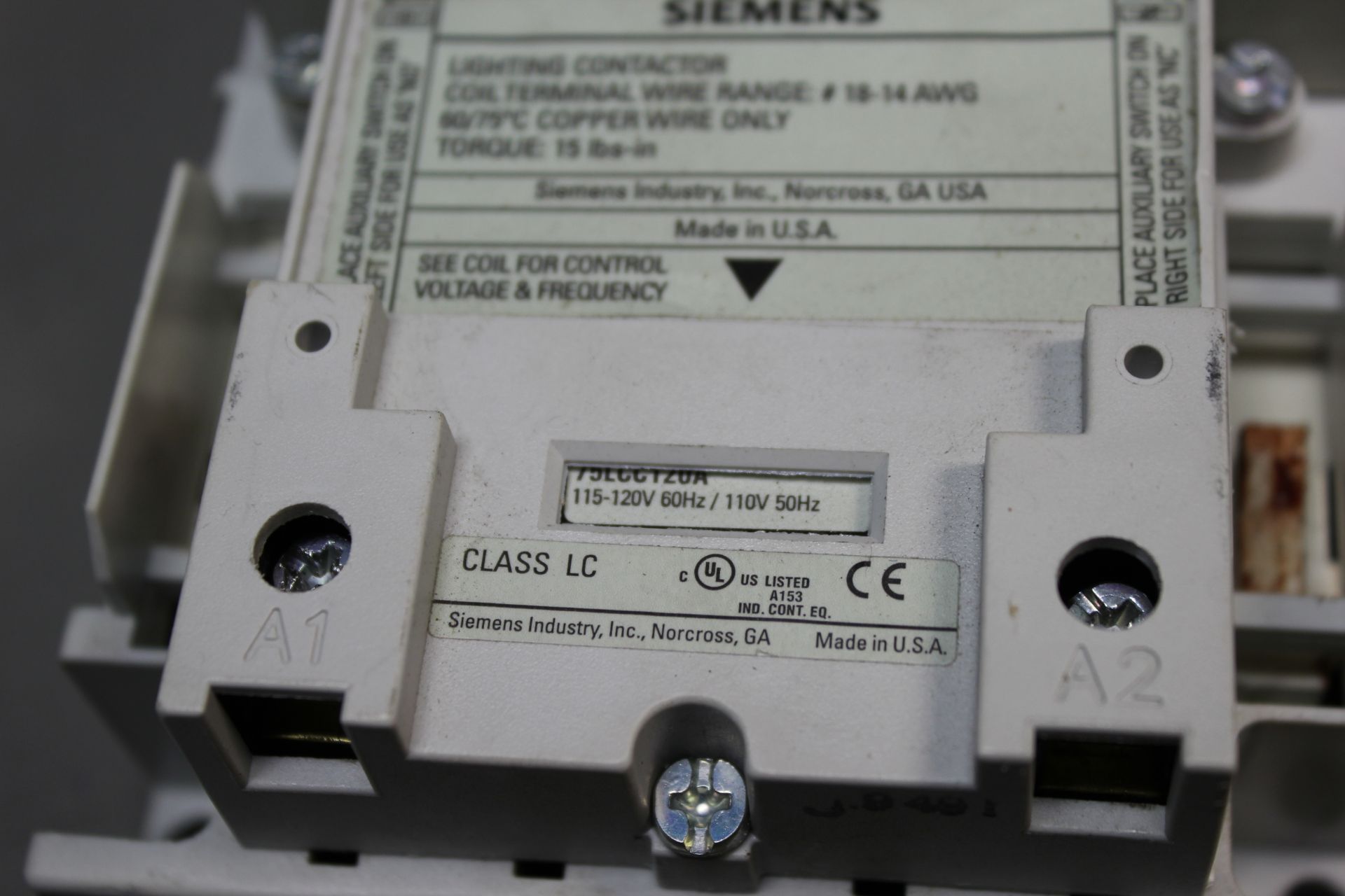 SIEMENS LIGHTING CONTACTOR 49LCPP2A CLASS LC - Image 6 of 6