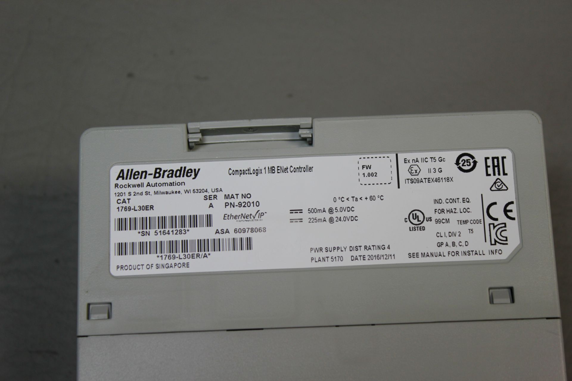 ALLEN BRADLEY COMPACTLOGIX ETHERNET PLC CPU PROCESSOR - Image 4 of 4