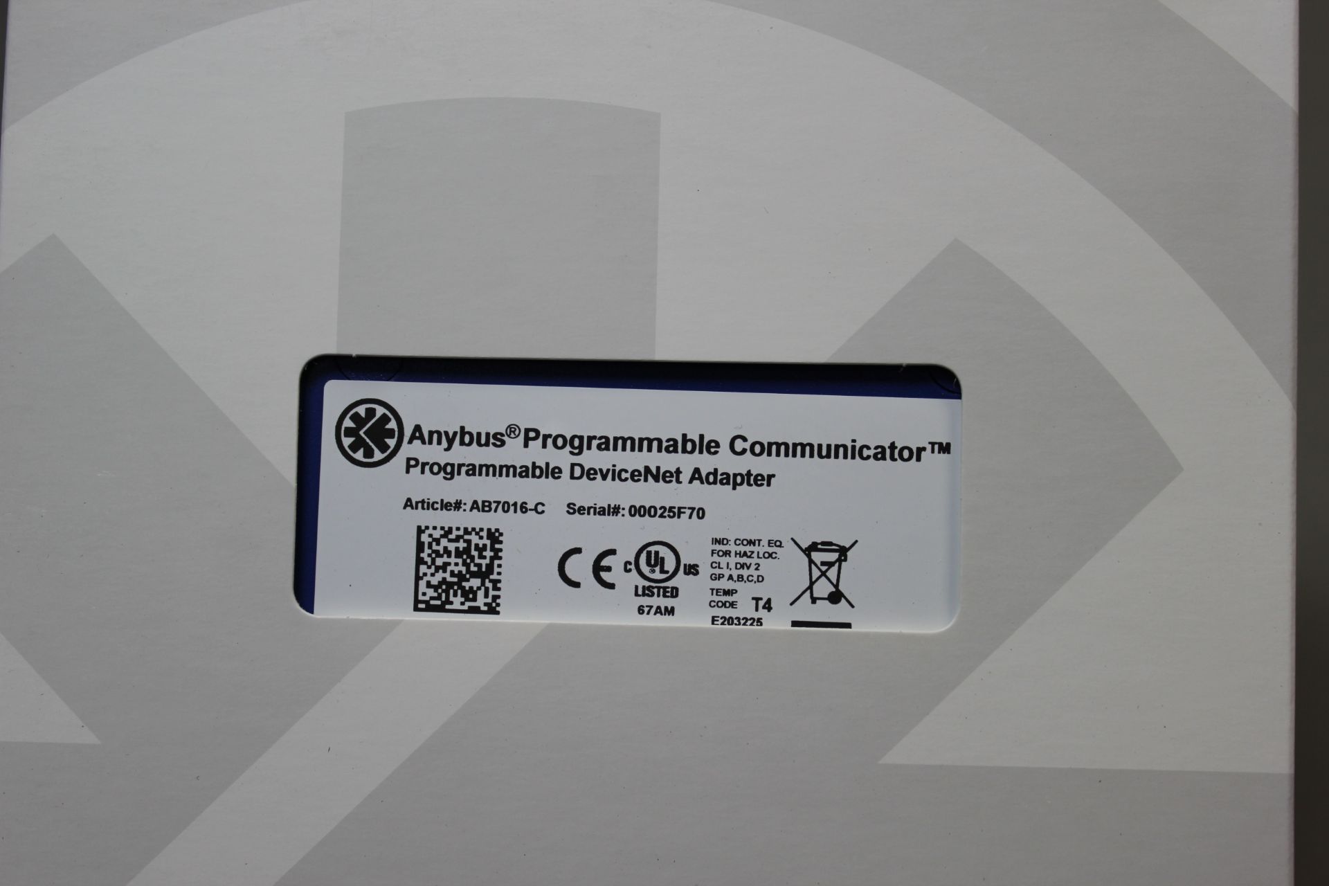 NEW ANYBUS PROGRAMMABLE COMMUNICATOR DEVICENET ADAPTER - Image 2 of 3