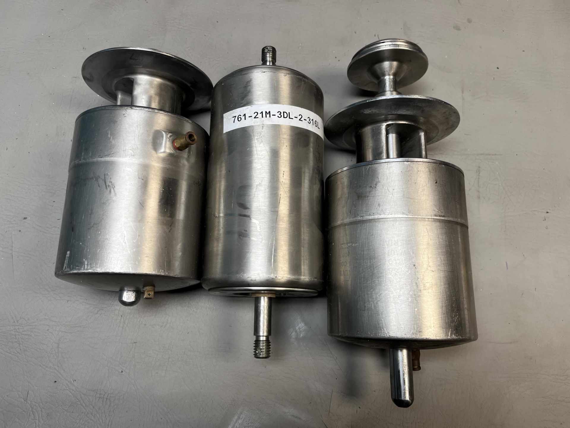 Lot of 3 Stainless Air Operated Sanitary Valves