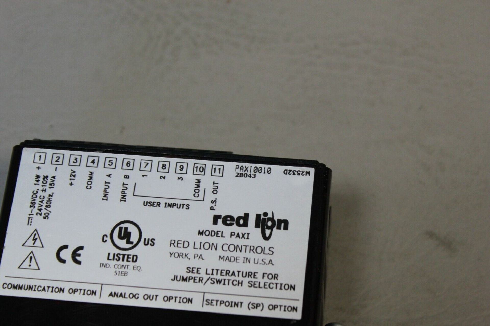 RED LION PAX DIGITAL COUNTER/RATE PANEL METER - Image 3 of 6