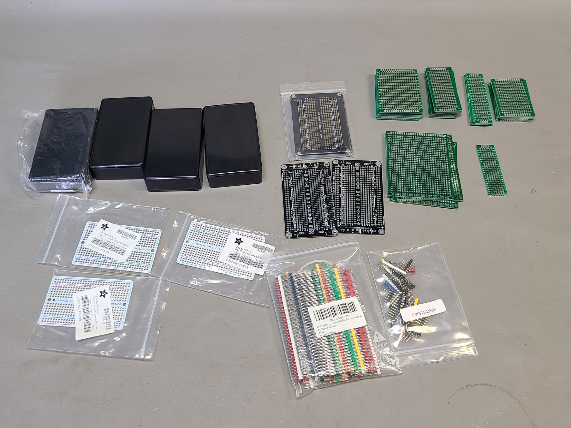 LOT OF NEW PCB BREADBOARDS AND CONNECTORS