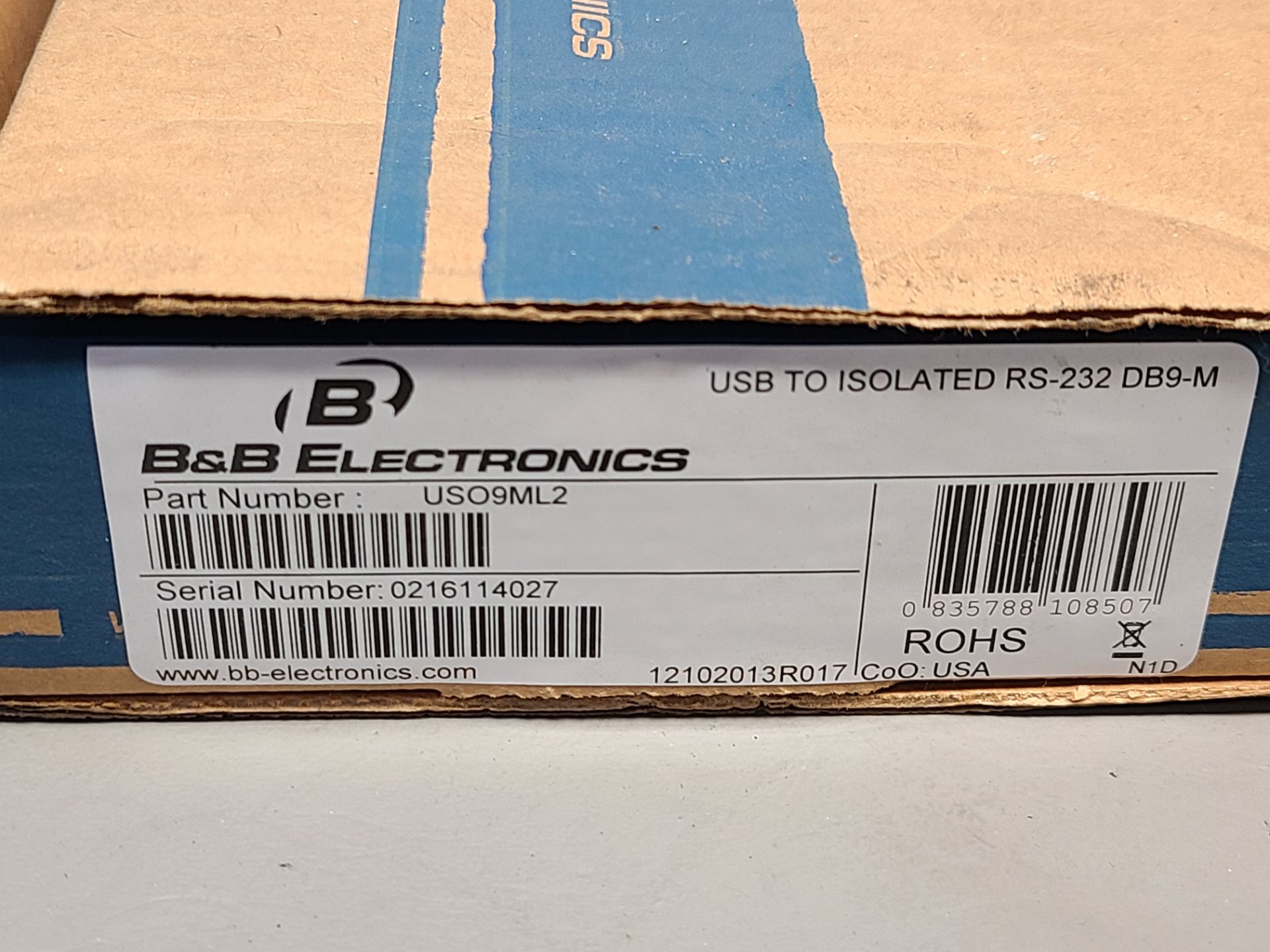 NEW B&B ELECTRONICS USB TO ISOLATED RS-232 DB9-M - Image 2 of 5