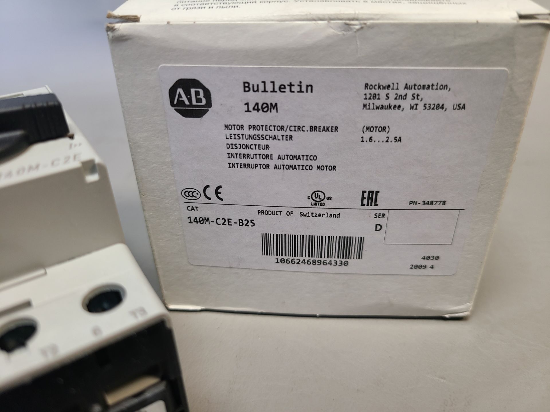 NEW ALLEN BRADLEY MOTOR PROTECTOR/CIRCUIT BREAKER - Image 2 of 3