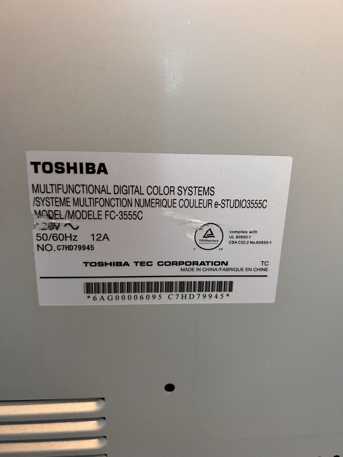 TOSHIBA FC-3555C COMMERCIAL COPIER - Image 8 of 9