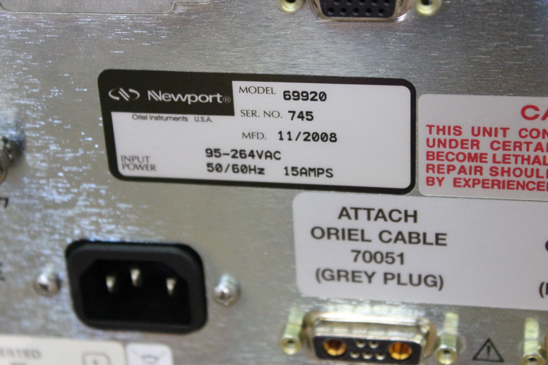 NEWPORT DIGITAL ARC LAMP SOLAR SIMULATOR POWER SUPPLY - Image 5 of 6