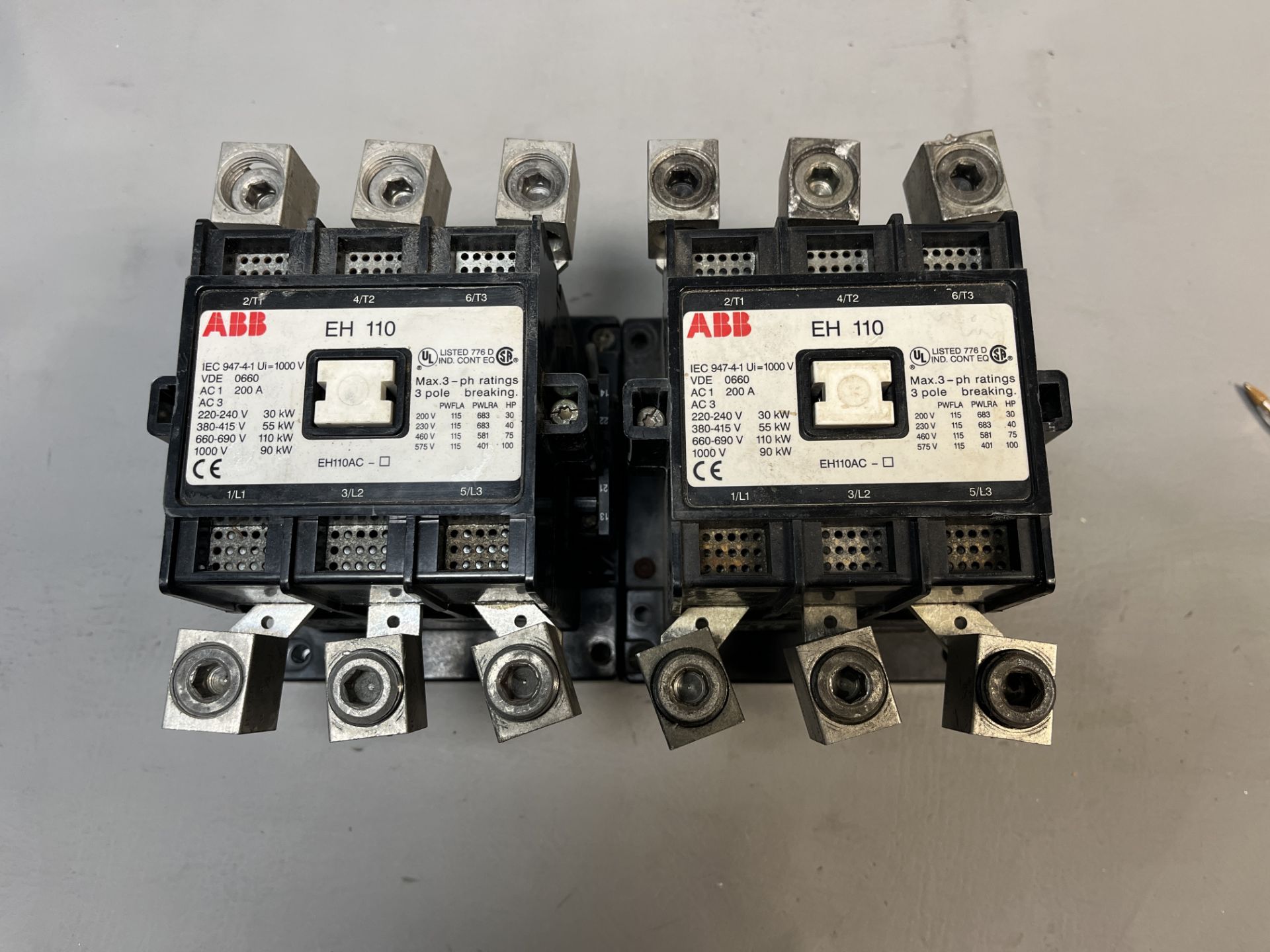 (2) ABB EH10 Motor Starter Contactors