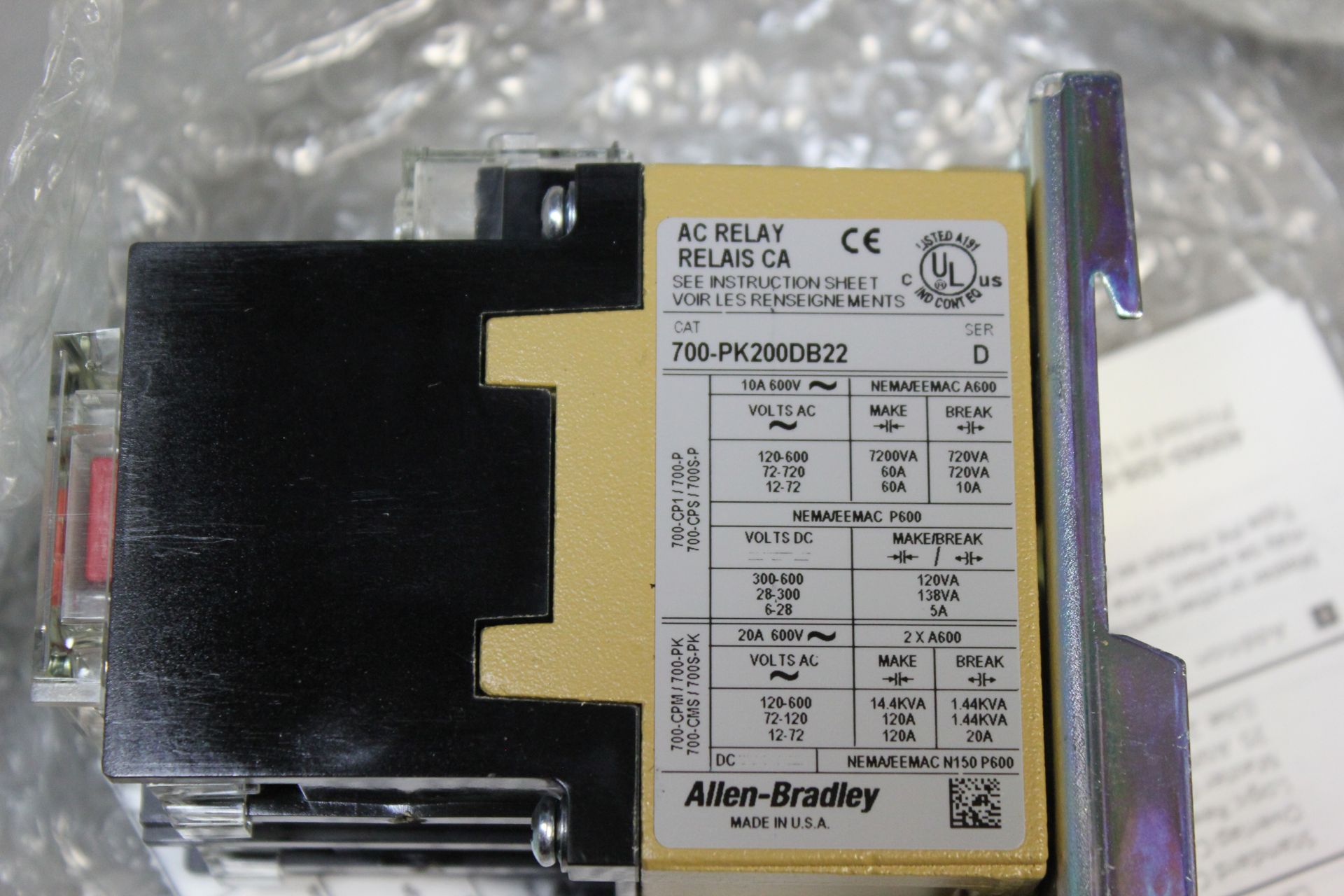 NEW ALLEN BRADLEY TYPE PK CONTROL RELAY - Image 5 of 5