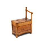 A 19th century and later pine box commode / settle