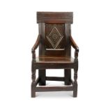 A Charles I oak armchair, North Country