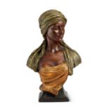 Rudolf Thiele (1856-1930) for Goldscheider, A terracotta bust of a young Arab woman