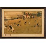 A set of three framed Cecil Aldin lithographs of hunting scenes