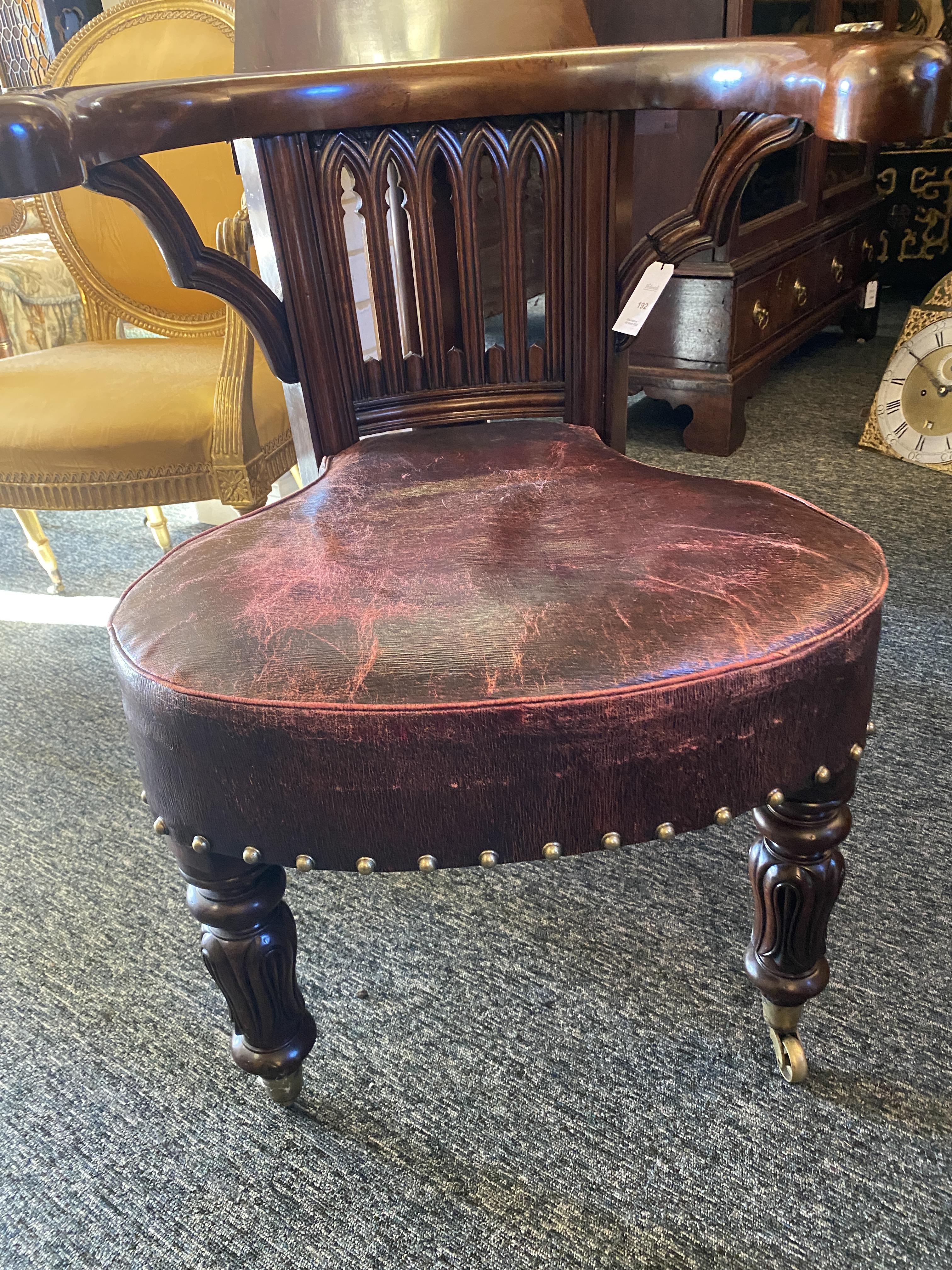 A George IV carved mahogany reading / library chair attributed to Morgan & Saunders - Image 21 of 27