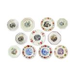 A group of eleven 19th century pottery nursery plates