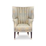 A Regency mahogany wing armchair