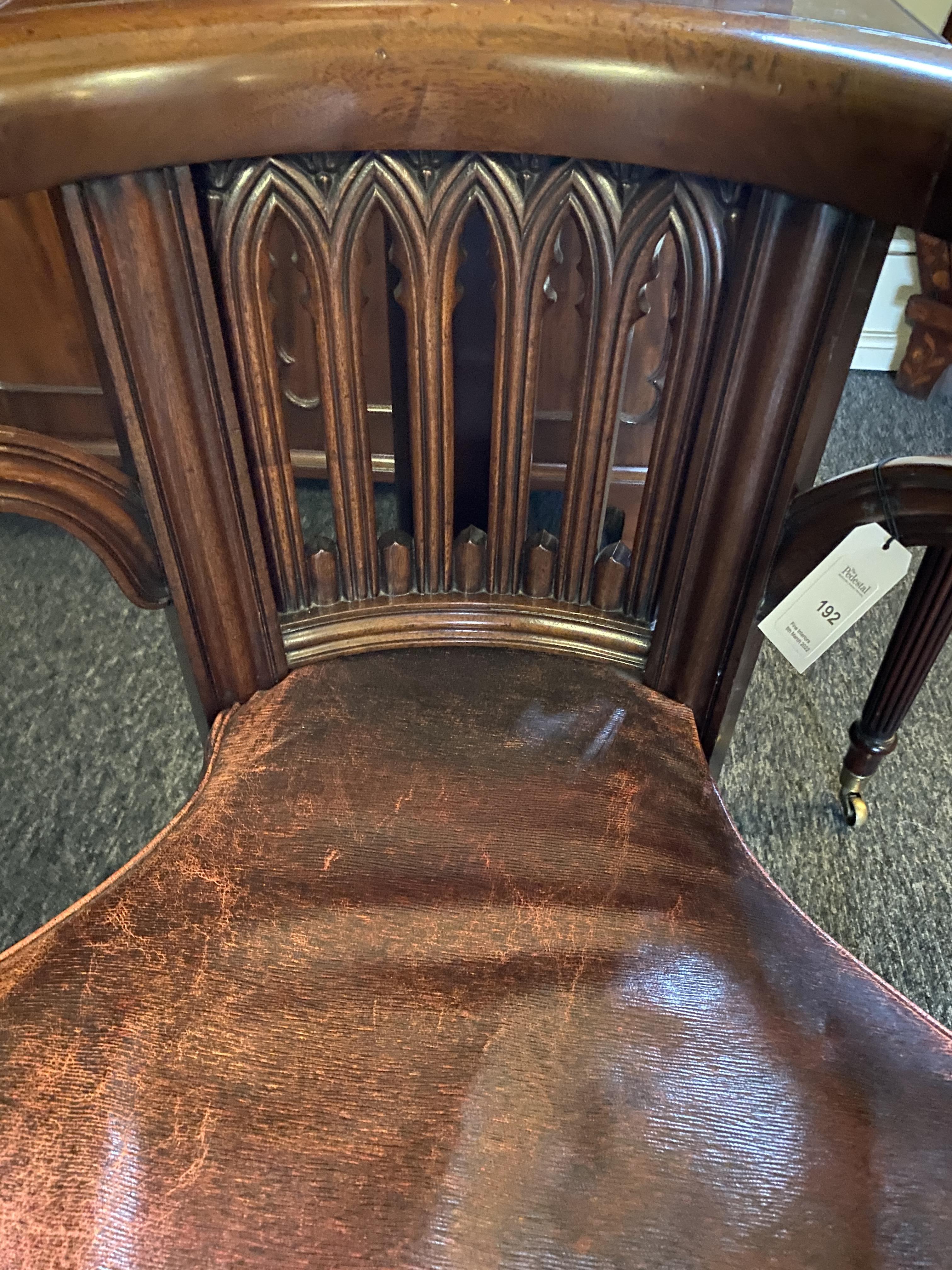 A George IV carved mahogany reading / library chair attributed to Morgan & Saunders - Image 4 of 27