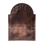 A late 17th century cast iron arched fireback