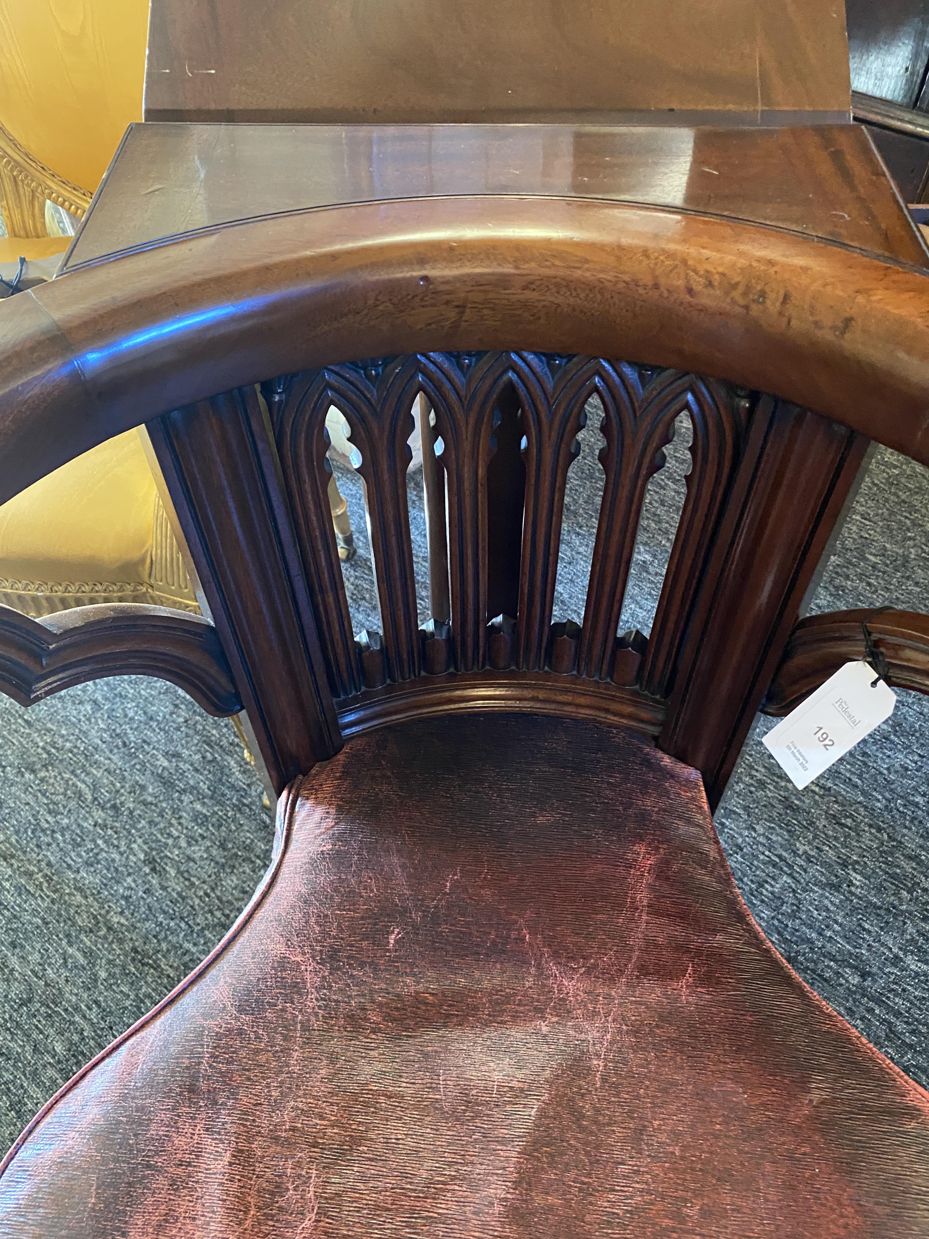 A George IV carved mahogany reading / library chair attributed to Morgan & Saunders - Image 19 of 27