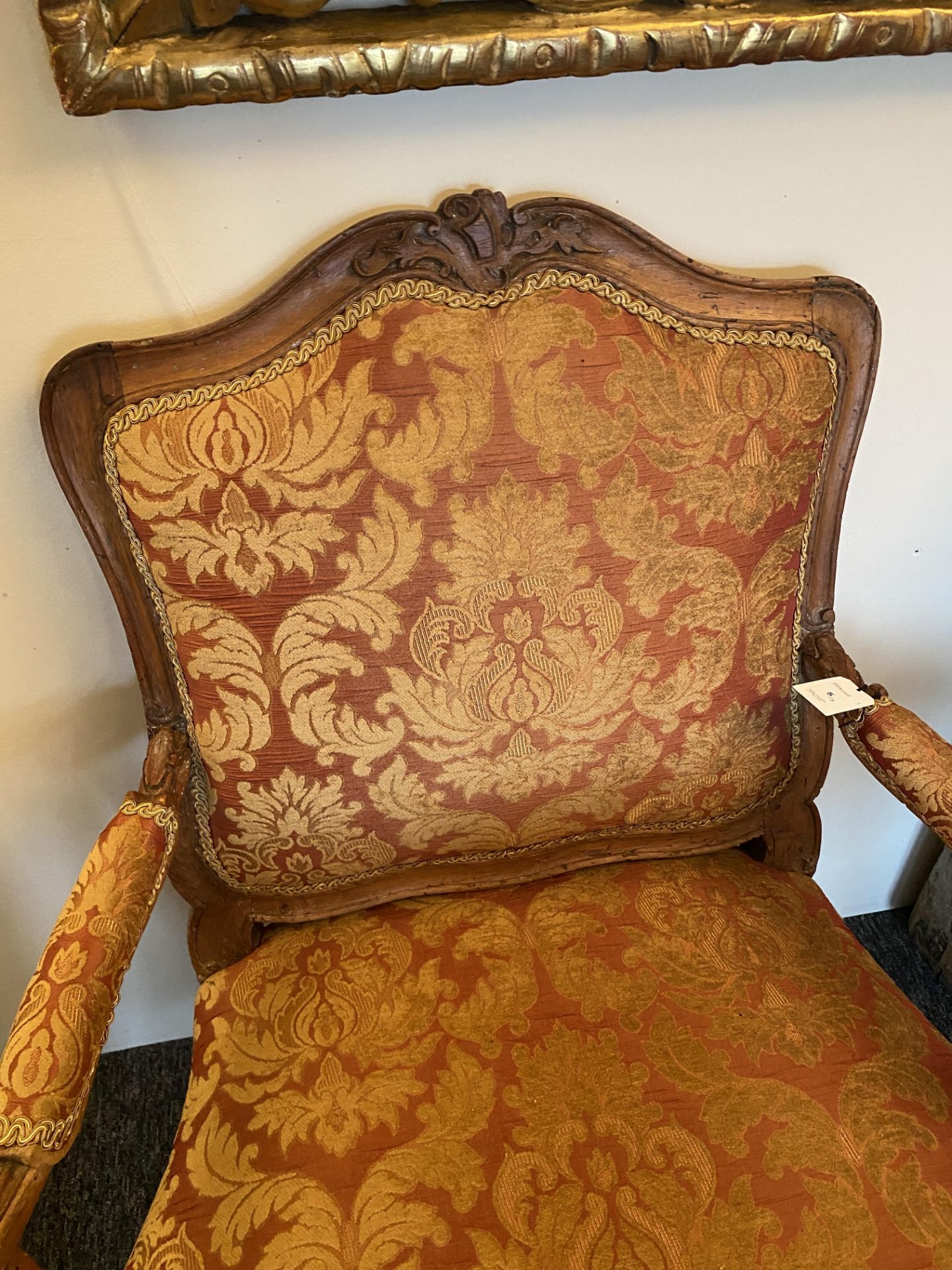 A Louis XV walnut fauteuil and pair of chaises - Image 12 of 26