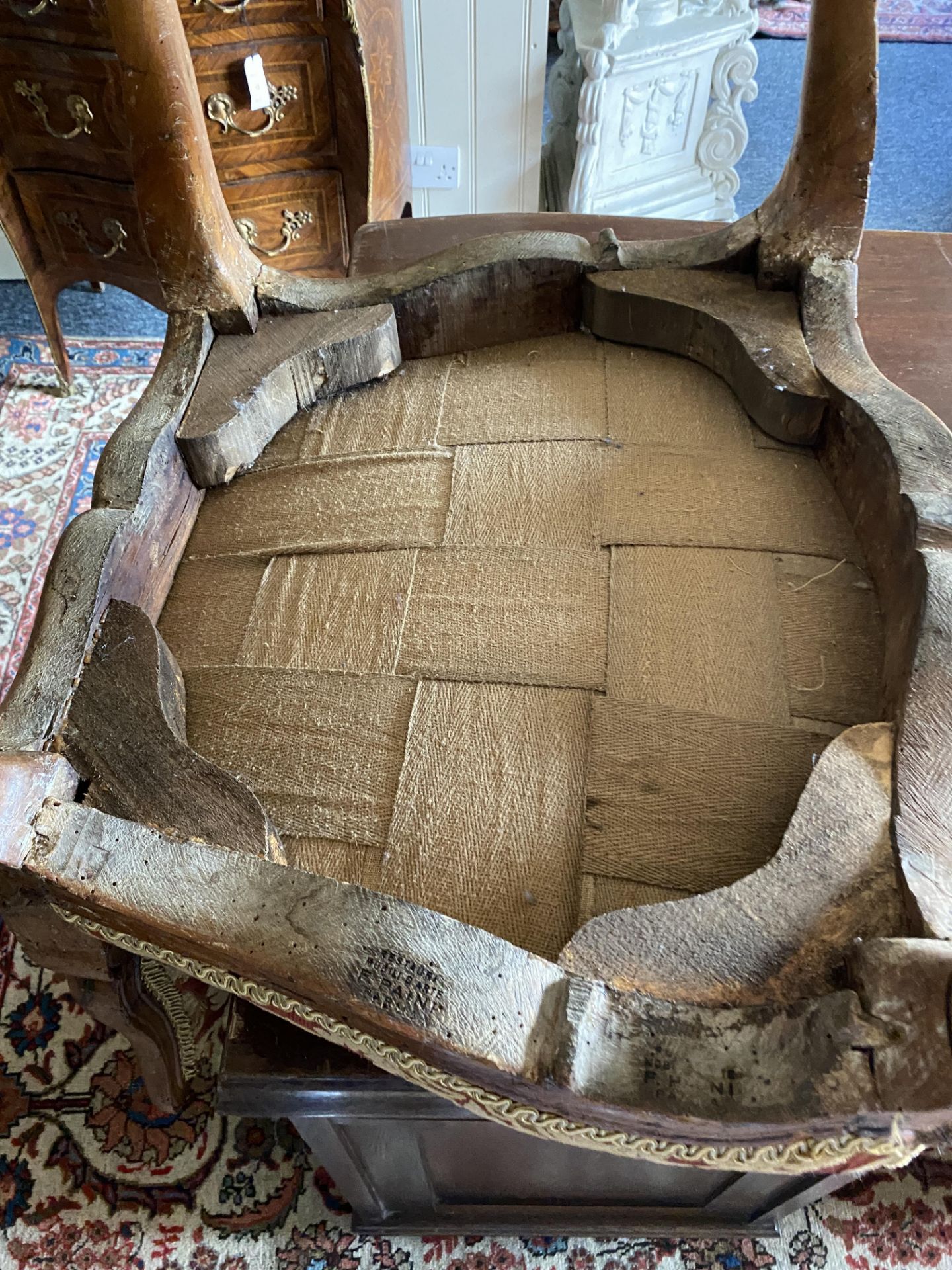 A Louis XV walnut fauteuil and pair of chaises - Image 18 of 26