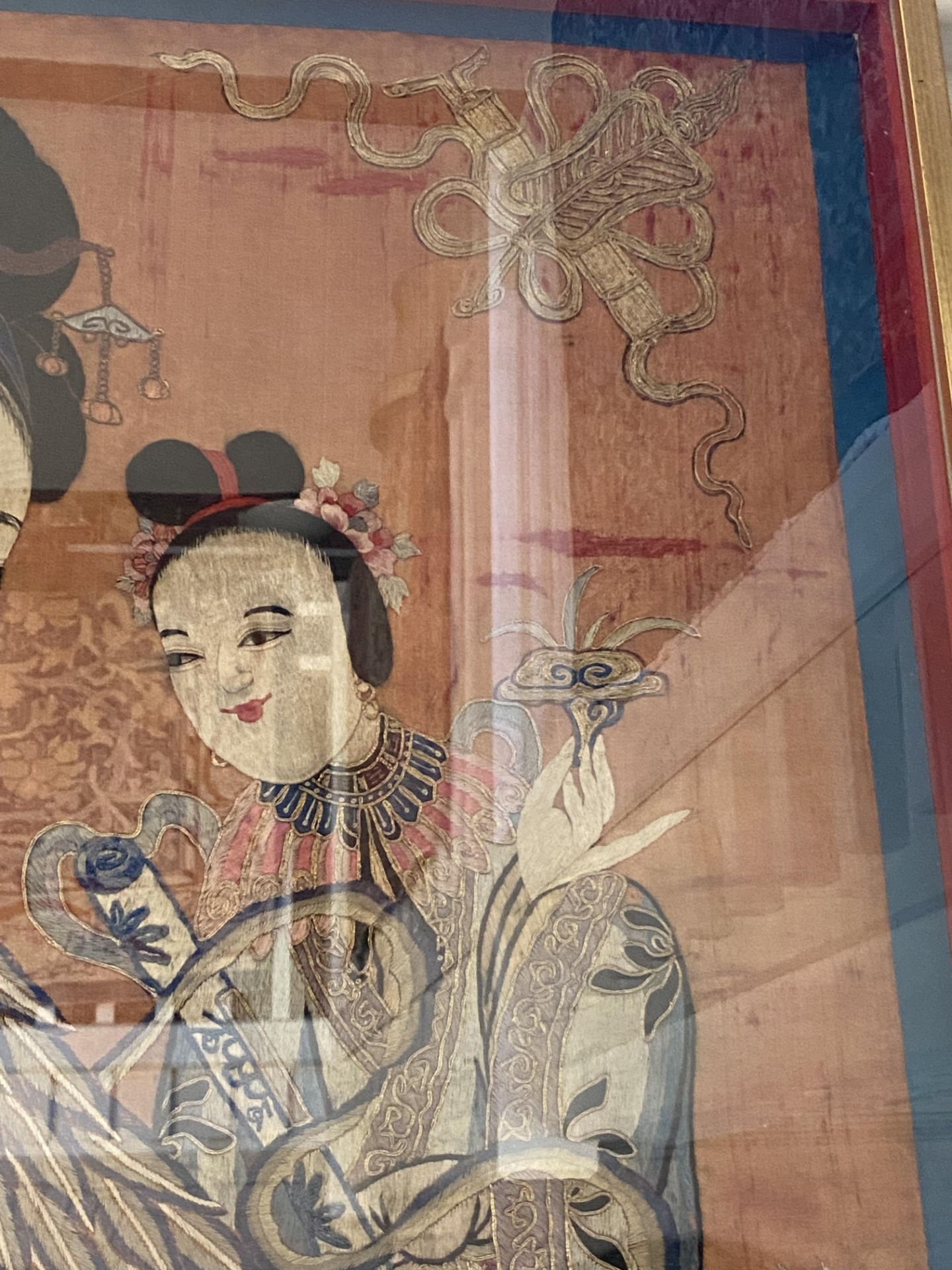 A large 19th century Chinese silkwork panel - Image 8 of 13