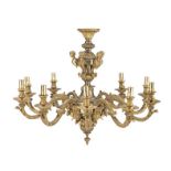 A 20th century Louis XIV style gilt-bronze ten-light chandelier