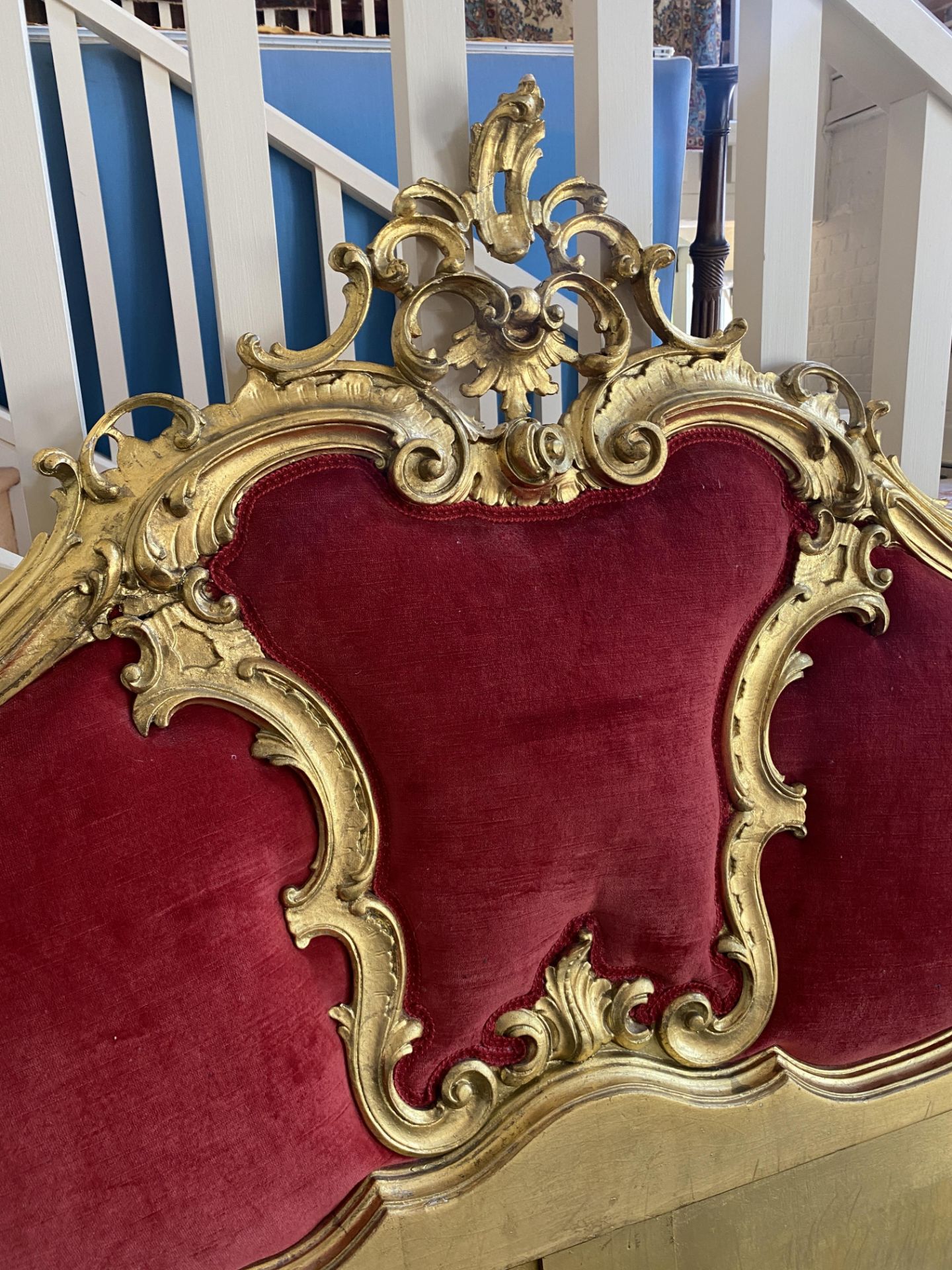 A 19th century and later rococo style carved giltwood bed - Image 2 of 10