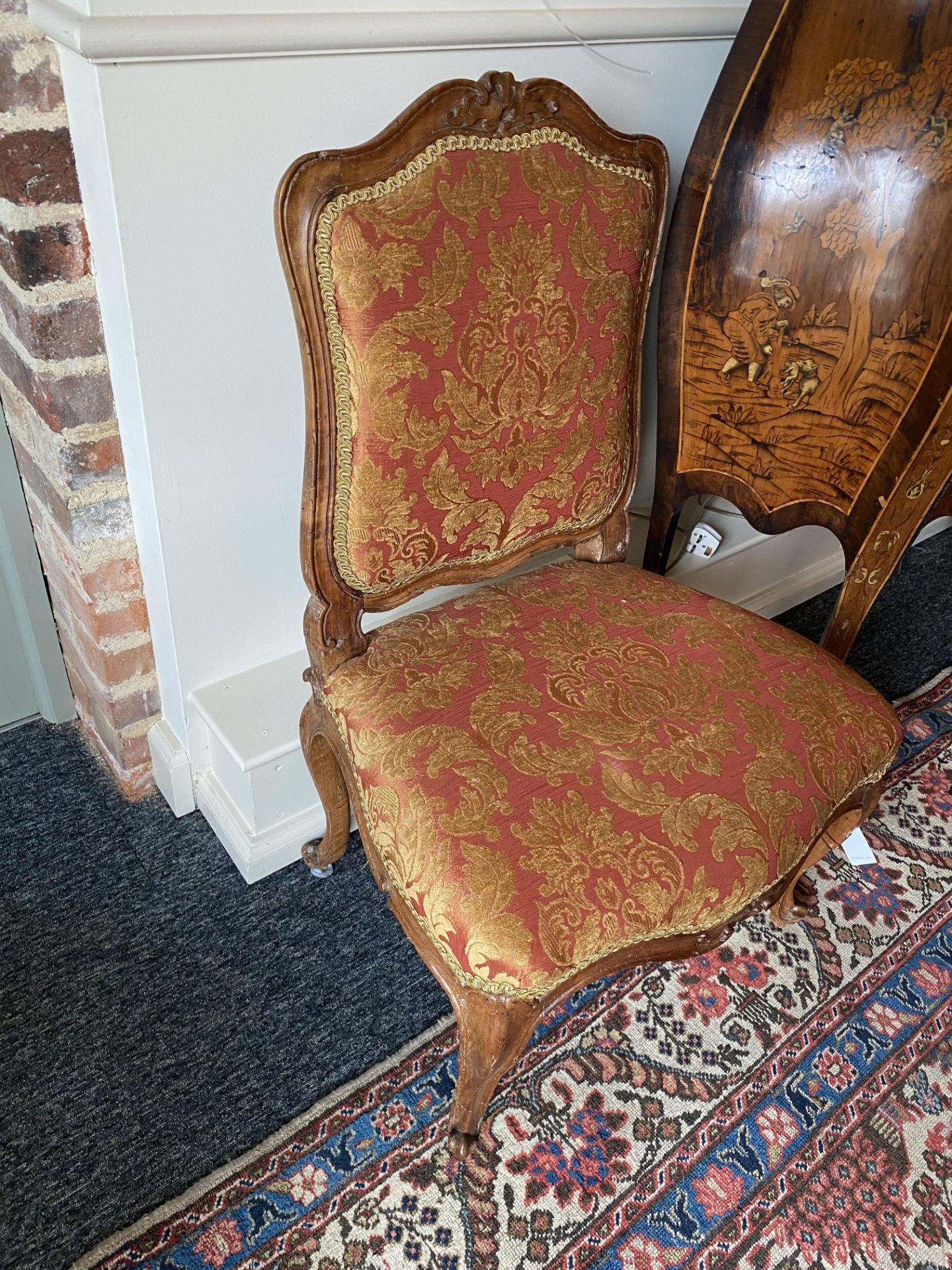 A Louis XV walnut fauteuil and pair of chaises - Image 3 of 26