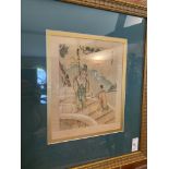 A pair of 19th century Chinese framed watercolours and another